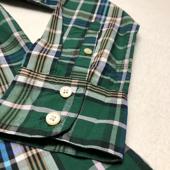 J Crew Shirt XS Womens Button Up Plaid Long Sleeve Blouse Green Casual Cotton - Picture 4 of 15